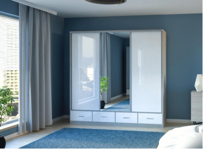 Wardrobe Closet Wall Unit Bedroom Adults Color White Furniture New